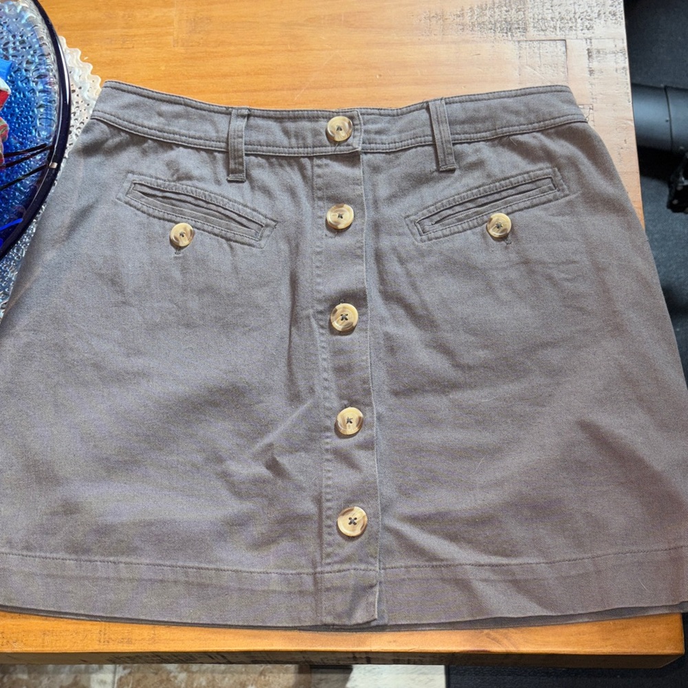 BDG Button-Front Tan Skirt
